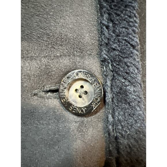 Jones New York Coat Women’s Medium Black Faux Suede & Faux Fur Trim Jacket - Picture 3 of 14